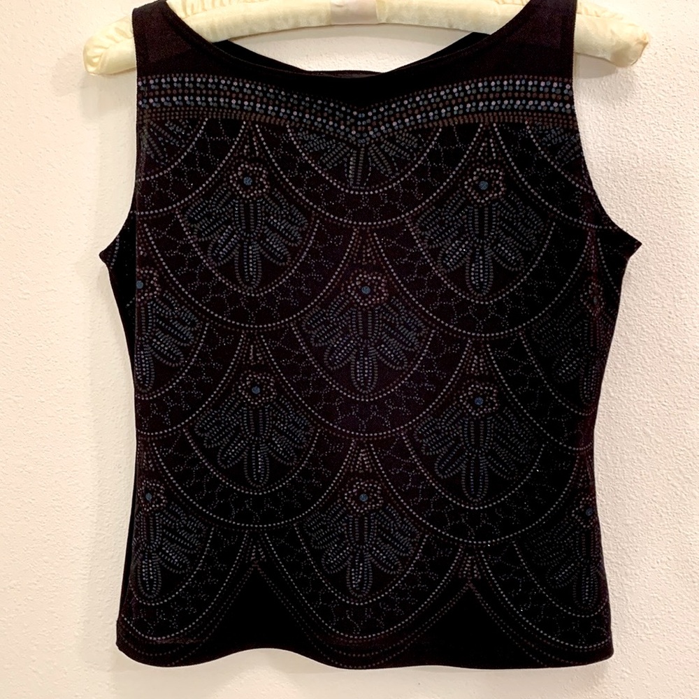 Boho Glitter Black Tank
